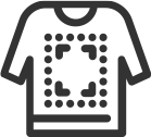 티셔츠 인쇄위치 아이콘(검정)